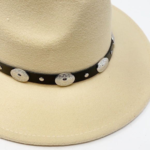 Western Boho Metal Band Classic Panama Hat - Picture 5 of 9